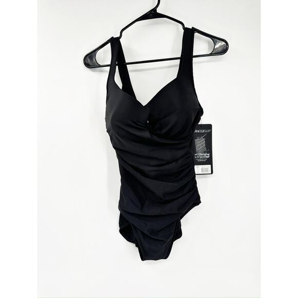 Miraclesuit Escape Black One Piece Slimming Swimsuit Size 12 NWT - Picture 3 of 8